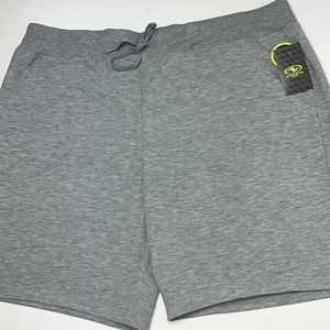 Athletic Works Grey Bermuda Shorts Pockets Elastic Waist with drawstring Size 20